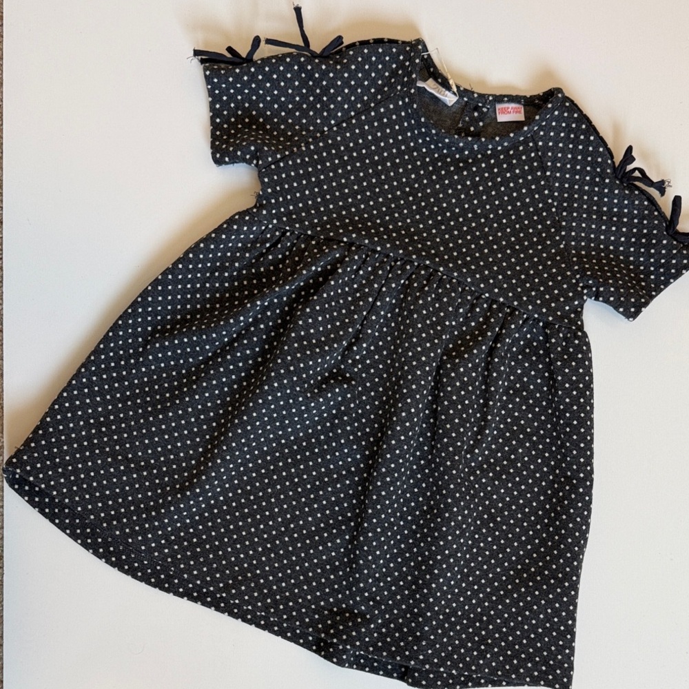 Zara Polka Dot Kids Dress in Black and White